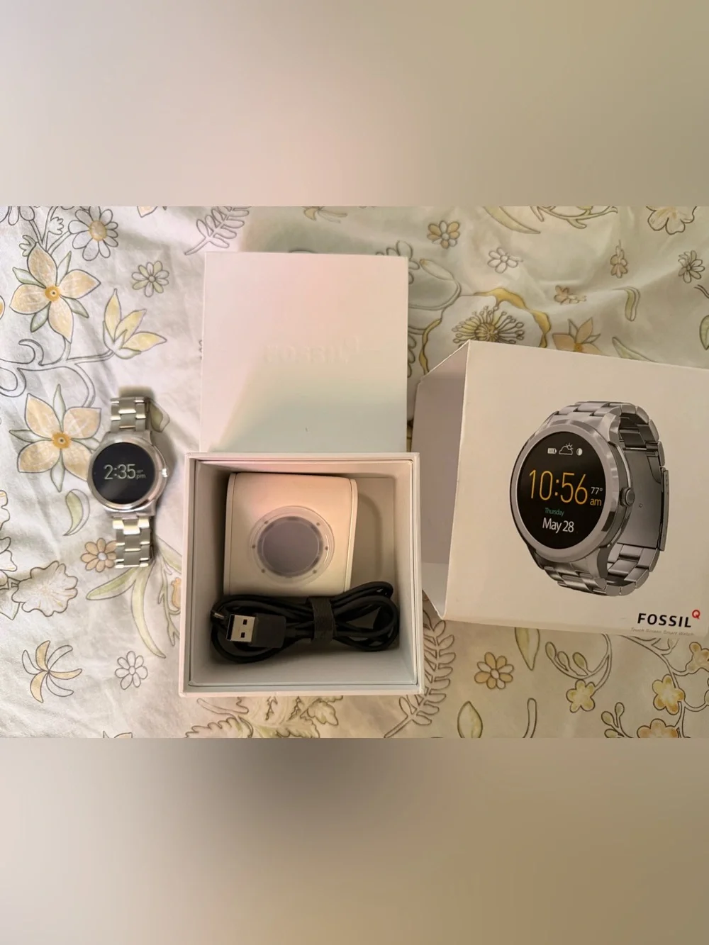 Fossil Q Stainless Steel Smartwatch Full Set Great Condition